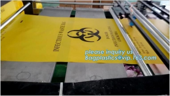 Bolso inútil clínico, sacos resistentes, bolso del eco del biohazard del PE, bolso disponible del laboratorio del PE/bolso inútil médico/bolso del Biohazard en rol