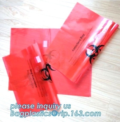 Bolso inútil clínico, sacos resistentes, bolso del eco del biohazard del PE, bolso disponible del laboratorio del PE/bolso inútil médico/bolso del Biohazard en rol