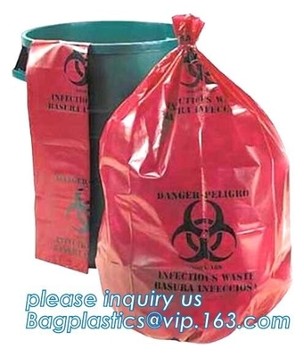 bolsos de colección aptos para el autoclave del Biohazard, bolso de basura del Biohazard de 40 galones, las bolsas de plástico del biohazard del ldpe, bagplastics, pac