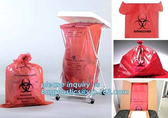 Bolso de basura plástico inútil médico del Biohazard para el hospital, bolso de Zip lockkk del bolso del espécimen del biohazard, bolsos del uso de la farmacia para el hospit