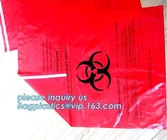 bolsa del documento del trazador de líneas de cubo de basura inútil infeccioso del biohazard, de 3 paredes o de 4 paredes, bolsos de basura de la atención sanitaria, bagplastics, bagease