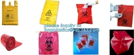 Densidad linear del bolso del Biohazard baja, bolso inútil infeccioso del aislamiento rojo, bolsos del espécimen del Biohazard del cierre de cremallera, bagplastics