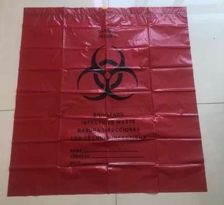 Bolso de la cinta de Adhensive, bagsYellow del sello del uno mismo/bolso del biohazard rojo/negro/trazador de líneas inútiles infecciosos/médicos con la cuerda/el lazo