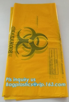 Bolsos plásticos de la autoclave del LDPE del lazo del biohazard de las fuentes médicas médicas biodegradables de la eliminación de residuos, bagease, pac, sa