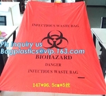 bolsos de basura médicos del Biohazard de la bolsa de plástico de la eliminación de residuos, bolsos inútiles infecciosos médicos coloreados, bolsos de basura del biohazard