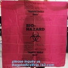 bolsos de basura médicos del Biohazard de la bolsa de plástico de la eliminación de residuos, bolsos inútiles infecciosos médicos coloreados, bolsos de basura del biohazard
