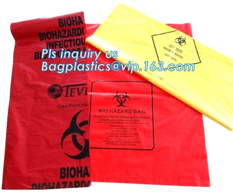 30 galones 33&quot; X 40&quot; bolso inútil infeccioso del aislamiento rojo/micrones de alta densidad del bolso del Biohazard 17 - 250/caso, bagease