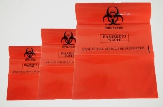 Bolso de basura inútil médico material plástico disponible del Biohazard, las bolsas de plástico disponibles médicas coloridas, bagplastics
