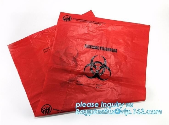 La basura inútil médica del bolso del Biohazard del hospital empaqueta los bolsos inútiles de los linos de las infecciones, biohazard plástico biodegradable del hospital