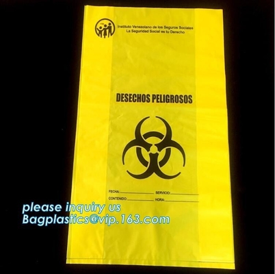 La basura inútil médica del bolso del Biohazard del hospital empaqueta los bolsos inútiles de los linos de las infecciones, biohazard plástico biodegradable del hospital