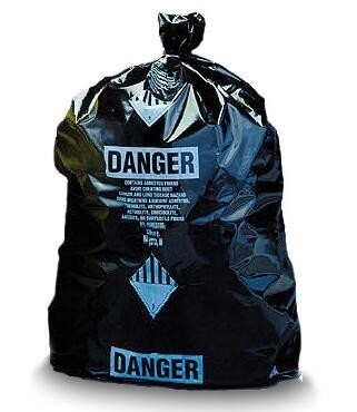32 x 48 6 bolsos de Mil Printed Yellow Black Asbestos, fábrica que fabrica tra resistente industrial del amianto del plástico transparente