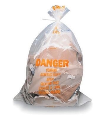 32 x 48 6 bolsos de Mil Printed Yellow Black Asbestos, fábrica que fabrica tra resistente industrial del amianto del plástico transparente