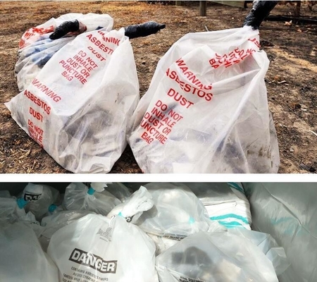 bolso 33" del amianto de la disposición del polietileno X 50" X 6mil, saco de basura del polietileno de la basura del amianto, la bolsa de plástico de la disposición para