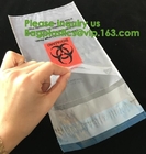 Bolso biomédico de los desechos peligrosos, centro comercial médico impreso bolsa del espécimen del Bio-peligro, gestión de desechos biológica