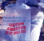 El bolso de basura amarillo del amianto de la bolsa de plástico de los desechos peligrosos, amianto más grueso de gran tamaño del LDPE quita los bolsos, vagos de la basura del amianto