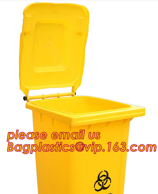 Bote de basura cubo de la basura industrial, HDPE que bote de basura plástico al aire libre cubo de la basura plástico de la calle con el pedal, BAGPLA del litro del control