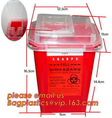 Soporte y tenedor montados en la pared plásticos médicos con la caja de guantes para el envase y el compartimiento de los sostenidos, envase agudo de los sostenidos 5qt