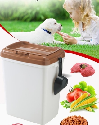 la comida de perro modificada para requisitos particulares almacenada de alta calidad del dispensador del cubo del contenedor de almacenamiento del alimento para animales de 40L 15kgs 17lbs puede encajonar para el gato del perro