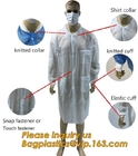 Vestido tejido no- del aislamiento disponible, capa blanca médica no tejida disponible del laboratorio del hospital, guardapolvo industrial disponible