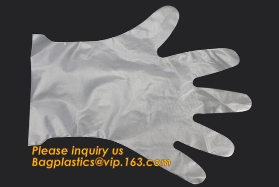 La limpieza plástica disponible de los guantes del polietileno PE prepara la comida, DOS GUANTES ESTÉRIL del FINGER EN EL POLIETILENO, pequeño embalaje PE