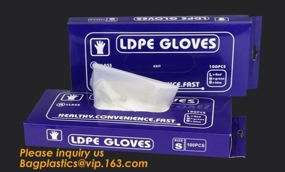 La limpieza plástica disponible de los guantes del polietileno PE prepara la comida, DOS GUANTES ESTÉRIL del FINGER EN EL POLIETILENO, pequeño embalaje PE