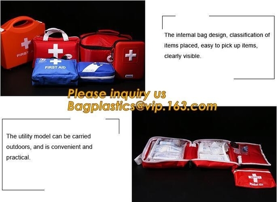 bolso al aire libre personal de los primeros auxilios del coche de la emergencia de la seguridad del equipo de supervivencia del terremoto, caja roja dura plástica 211 de la mochila de los primeros auxilios