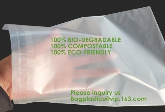 Bolso de envío de empaquetado biodegradable abonable con la manija, mensajero plástico abonable biodegradable Shipping Envelope