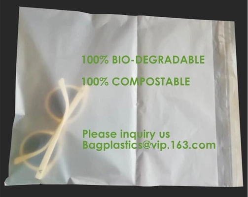 Bolso de envío de empaquetado biodegradable abonable con la manija, mensajero plástico abonable biodegradable Shipping Envelope