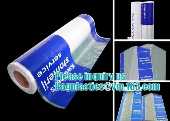 El polietileno claro 21x4x54”, 0.8mil bolsos de la limpieza en seco y las bolsas de plástico perforadas en el rollo con la impresión de encargo para el lavadero