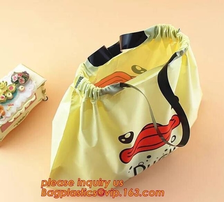 Saco biodegradable del lavadero de la mochila, bolsos blancos naturales del lavadero con el lazo, conjunto de encargo del bolso del lavadero de la malla del lazo