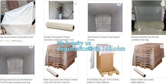 La plataforma plástica disponible del PE cubre el bolso en el rollo, cubierta impermeable PE plástico de la plataforma para Europallet 80x120x250 cm, BAGEAS