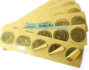 Sello auto-adhesivo de la hoja de oro de la etiqueta engomada del vinilo de la hoja del oro de la etiqueta engomada de la hoja