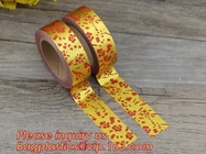 la aduana de la cinta de la hoja imprimió la cinta decorativa de la hoja del washi, clasificó la cinta adhesiva de Washi de la Navidad de los diseños, Logo Printed Gold Foil