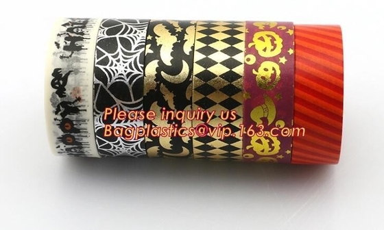 Regalo de Sakura Diy Scrapbooking Masking Craft de la etiqueta de la cinta escocesa de la hoja de oro decorativo