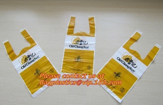 El 100% biodegradable y abonable, bolsos de la camiseta, EN13432 certificado, bolsos verdes, bio bolso