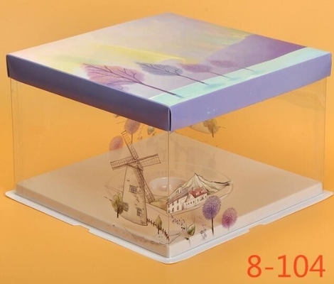 Envase claro/transparente disponible de comida del bocadillo/de la torta/caja/empaquetado plásticos, cajas de torta baratas con la ventana clara, custo