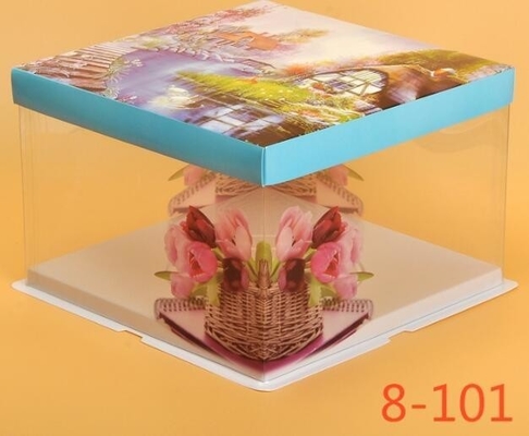 Envase claro/transparente disponible de comida del bocadillo/de la torta/caja/empaquetado plásticos, cajas de torta baratas con la ventana clara, custo