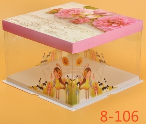 Envase claro/transparente disponible de comida del bocadillo/de la torta/caja/empaquetado plásticos, cajas de torta baratas con la ventana clara, custo