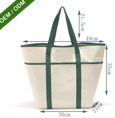 impresión de encargo Logo Long Handle Canvas Bag Tote Bag, bagease impreso de encargo pac de la moda 8oz del bolso de la lona del totalizador del algodón orgánico