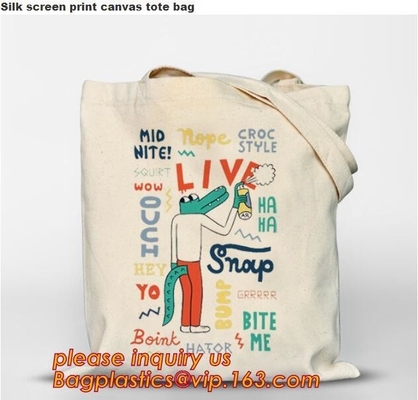 bolso promocional de la lona de la moda de la bolsa de asas de la lona 12oz, vagos de encargo impresos digitales del algodón del bolso de la lona de la bolsa de asas del algodón que hacen compras
