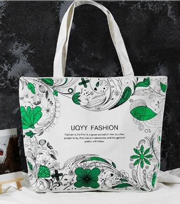La lona de encargo de China Logo Promotion Zipper Grocery Shopping 8OZ compone a Tote Cotton Bag, impresión de encargo de la pantalla de 350X400M M