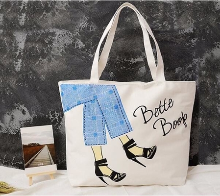 recicle el logotipo promocional que hace compras imprimió la bolsa de asas de la lona del tamaño estándar, bolso de compras del tamaño estándar, totalizador del bolso de la lona, fabri