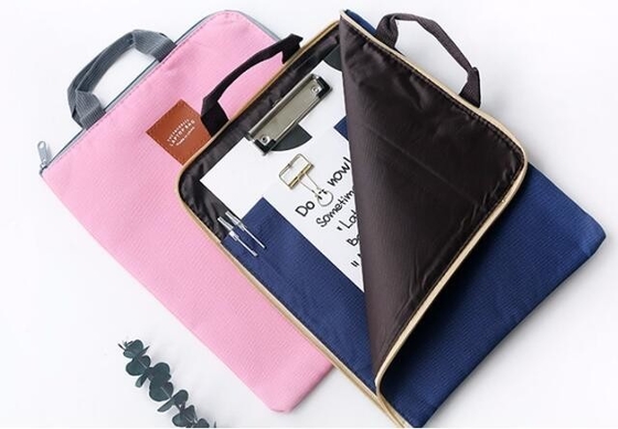 Bolso modificado para requisitos particulares almuerzo de la lona del fichero de la cremallera del color del totalizador del OEM que hace compras, totalizador colgante promocional reciclado del fichero del bolso del algodón de la lona
