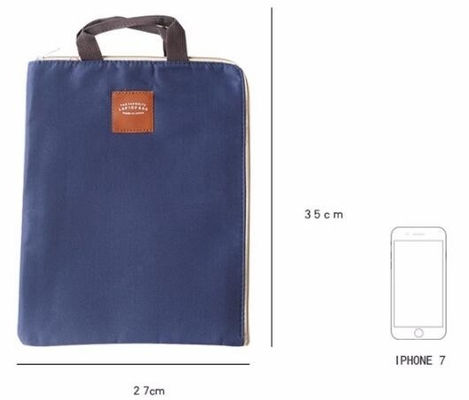 Bolso modificado para requisitos particulares almuerzo de la lona del fichero de la cremallera del color del totalizador del OEM que hace compras, totalizador colgante promocional reciclado del fichero del bolso del algodón de la lona