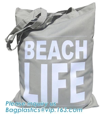 Bolso de la lona de algodón de la playa de Eco, bolso de moda respetuoso del medio ambiente de Tote Bag Canvas Bag Cotton de la lona de algodón con la impresión del logotipo