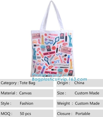 Lona de encargo promocional Tote Bag, lazo Backpa de Logo Printed Organic Calico Cotton del tamaño enorme del algodón del regalo de la promoción