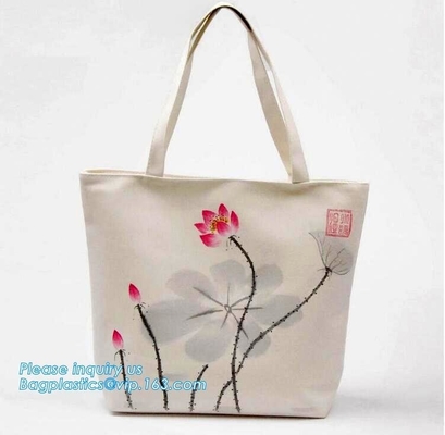 La aduana al por mayor del precio de fábrica imprimió 12OZ la lona de algodón Tote Bag, lona de algodón natural B de la playa de Eco del tamaño de la norma de color