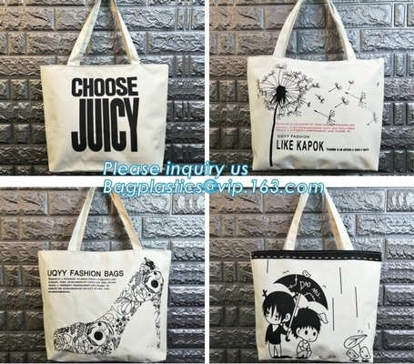 Lona de algodón de alta calidad Tote Bag, Logo Printed Cotton Can de encargo personalizado del tamaño estándar del bolso de Tote Bag Cotton Canvas