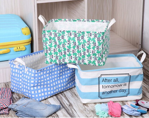 Cesta de lavadero de encargo de Mini Folding Collapsible Storage Canvas, cesta del almacenamiento del plegamiento de la lona del almacenamiento del juguete del bebé, bagease