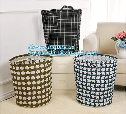 Cesta tejida de la cuerda del algodón del diseño del color de encargo hecho a mano de las cestas del almacenamiento nueva, cesta plegable del almacenamiento de la lona, bolsos del lavadero